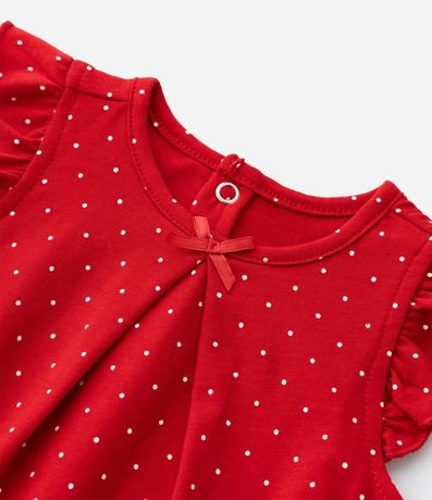 Vestido Body Infantil con Estampa de Lunares y Bordado de Cereza con Caritas - Talle 0 a 18 meses 6