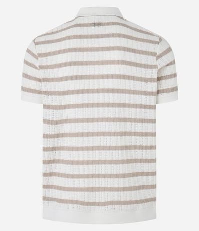 Remera Polo Regular Rayada con Textura Efecto Ganchillo 8