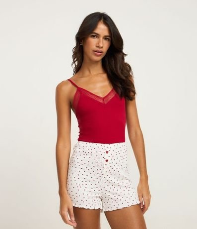 Blusa de Pijama Seamless con Encaje