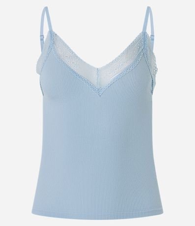 Blusa de Pijama Seamless con Encaje