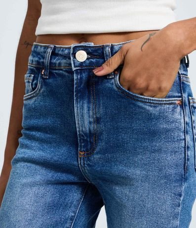 Pantalón Recto Cintura Alta en Jeans Elastizado 4