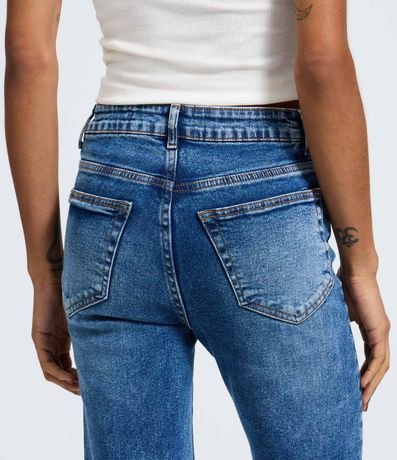 Pantalón Recto Cintura Alta en Jeans Elastizado 5