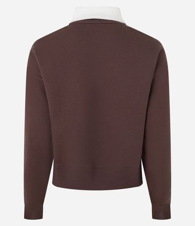 Algodón con Forro en Felpa y Cuello Polo Contrastante 6