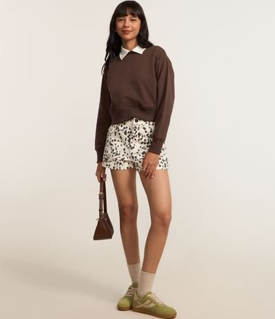 Algodón con Forro en Felpa y Cuello Polo Contrastante 2