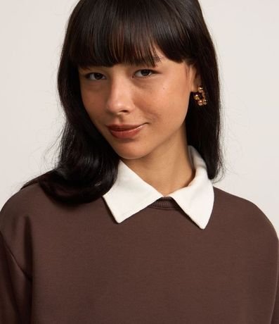 Algodón con Forro en Felpa y Cuello Polo Contrastante 4