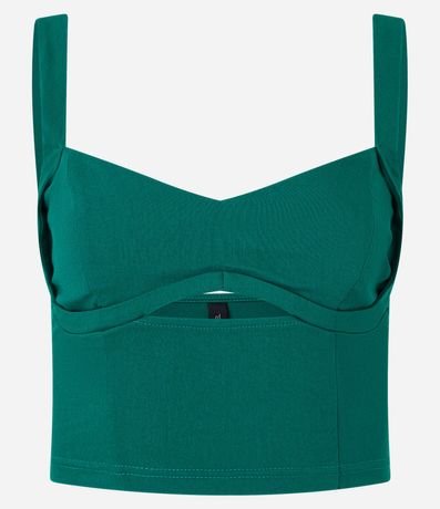 Blusa Cropped en Bengalina con Escote Corazón 4