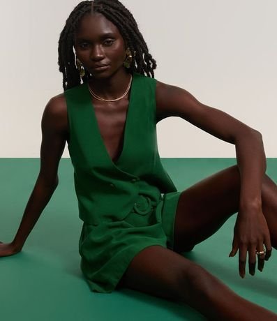 Chaleco Corto Sastre con Lazo en la Espalda y Traspase Delantero 6