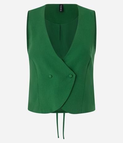 Chaleco Corto Sastre con Lazo en la Espalda y Traspase Delantero 7