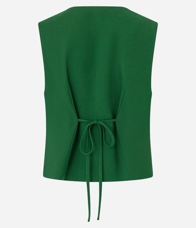 Chaleco Corto Sastre con Lazo en la Espalda y Traspase Delantero 8