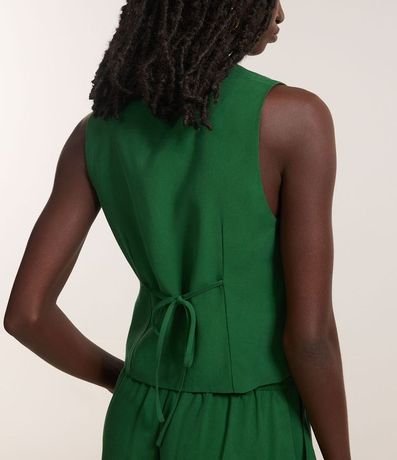 Chaleco Corto Sastre con Lazo en la Espalda y Traspase Delantero 4