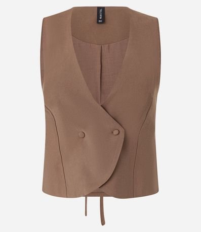 Chaleco Corto Sastre con Lazo en la Espalda y Traspase Delantero 5