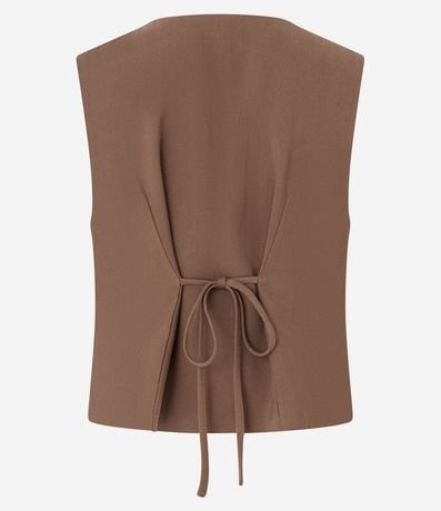 Chaleco Corto Sastre con Lazo en la Espalda y Traspase Delantero 6