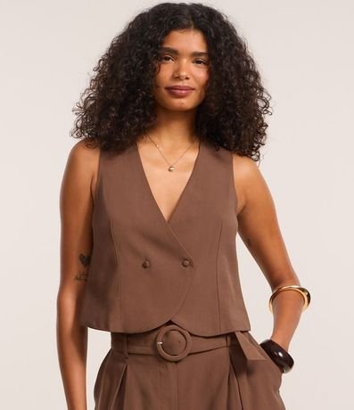 Chaleco Corto Sastre con Lazo en la Espalda y Traspase Delantero 1