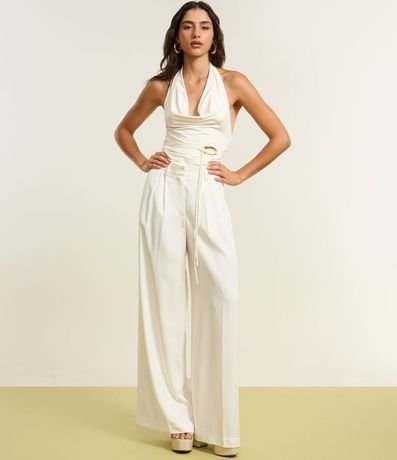 Pantalón Pantalona Sastre con Pliegues Delanteros 5