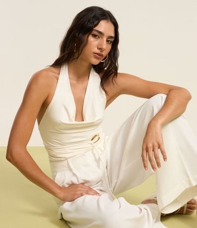 Pantalón Pantalona Sastre con Pliegues Delanteros 6