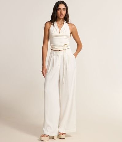 Pantalón Pantalona Sastre con Pliegues Delanteros