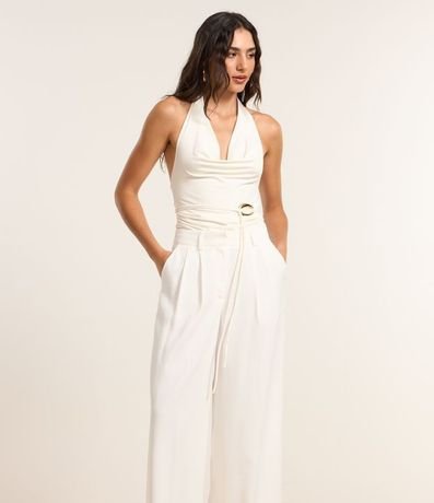 Pantalón Pantalona Sastre con Pliegues Delanteros 2