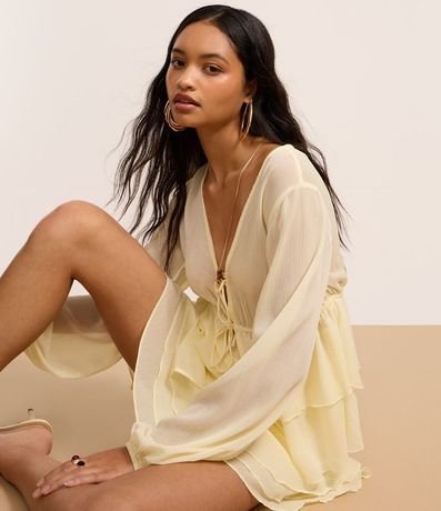 Blusa con Lazo Delantero y Manga Larga Ajustada 3