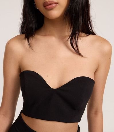 Blusa Super Cropped en Sastrería con Escote Corazón 3