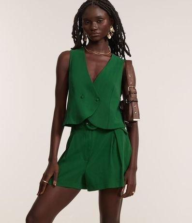 Short Sastre en Viscosa con Cinturón de Hebilla Aro 2