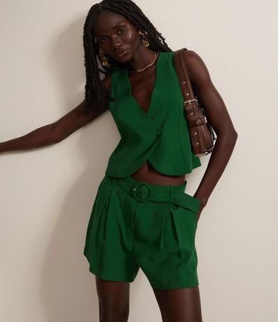 Short Sastre en Viscosa con Cinturón de Hebilla Aro 5