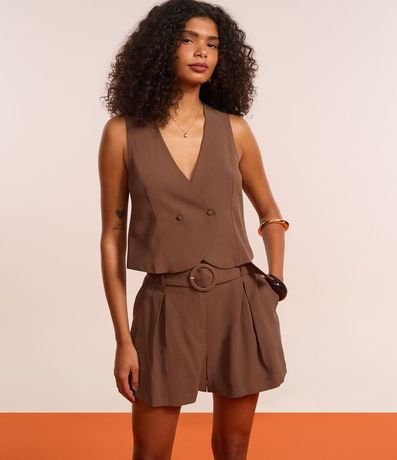 Short Sastre en Viscosa con Cinturón de Hebilla Aro 5