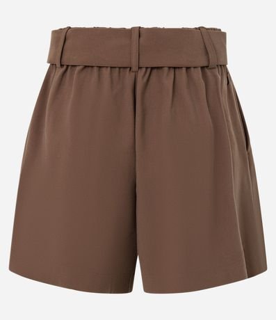 Short Sastre en Viscosa con Cinturón de Hebilla Aro 8