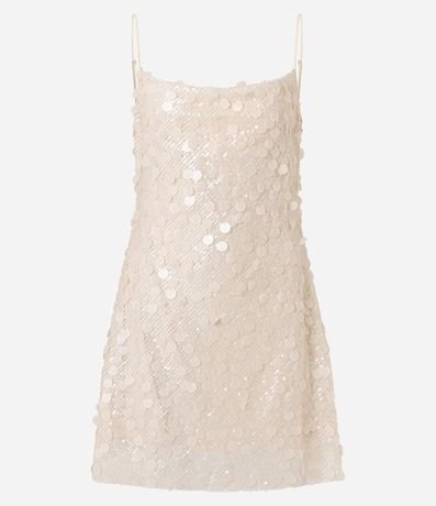 Vestido Corto en Lentejuela Misto con Escote Degagê 6