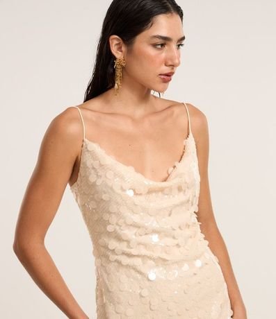 Vestido Corto en Lentejuela Misto con Escote Degagê 3