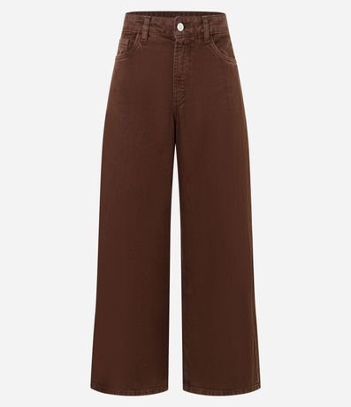 Pantalón Recto Loose en Sarga con Bolsillos