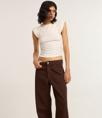 Pantalón Recto Loose en Sarga con Bolsillos 2