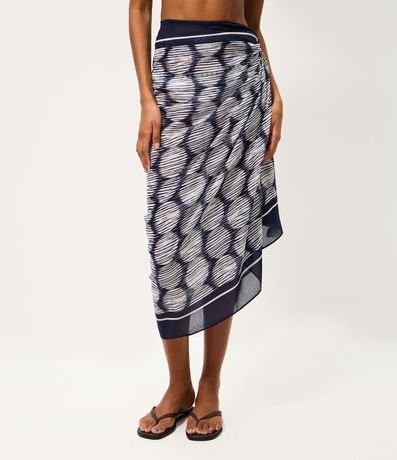 Canga de Playa en Chiffon con Estampado de Lunares y Tassels 3