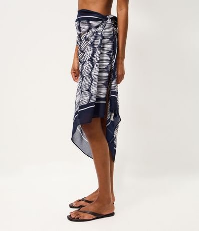 Canga de Playa en Chiffon con Estampado de Lunares y Tassels 4