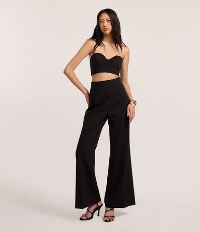 Pantalón Pantalona Sastre con Pliegues y Frisos