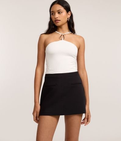 Short Pollera Ajustado Sastre con Mini Bolsillos 2