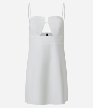 Vestido Corto Sastre en Viscosa con Escote Corazón 5