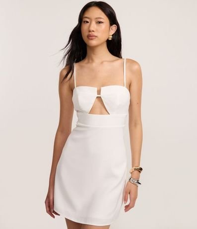 Vestido Corto Sastre en Viscosa con Escote Corazón