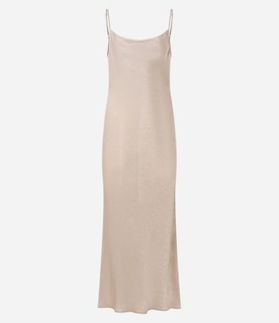 Vestido Midi en Satén Texturizado con Escote Degagê 5