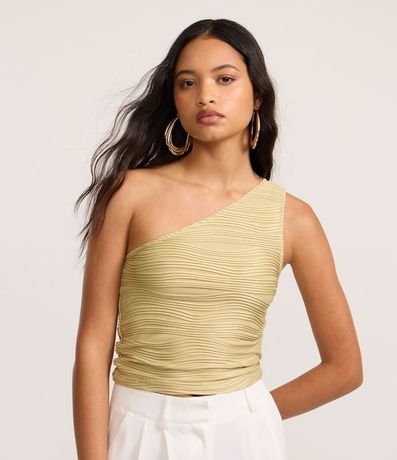 Blusa Hombro Único en Jersey con Rayas Texturizadas 3