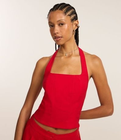 Blusa Cropped en Bengalina Frente Única 1