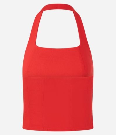 Blusa Cropped en Bengalina Frente Única 6