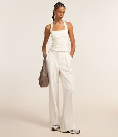 Blusa Cropped en Bengalina Frente Única 2