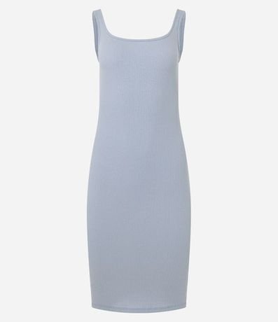 Vestido Midi en Algodón con Escote Cuadrado