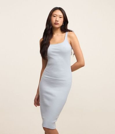 Vestido Midi en Algodón con Escote Cuadrado 4