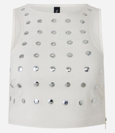 Blusa Cropped en Bengalina con Tachuelas Metalizadas 5