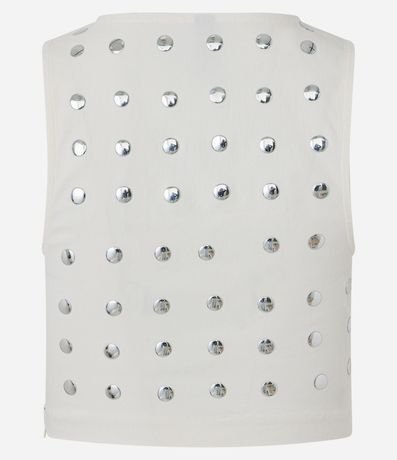 Blusa Cropped en Bengalina con Tachuelas Metalizadas 7