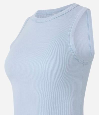 Blusa Cropped sin Manga en Ribana con Cuello Redondo 5