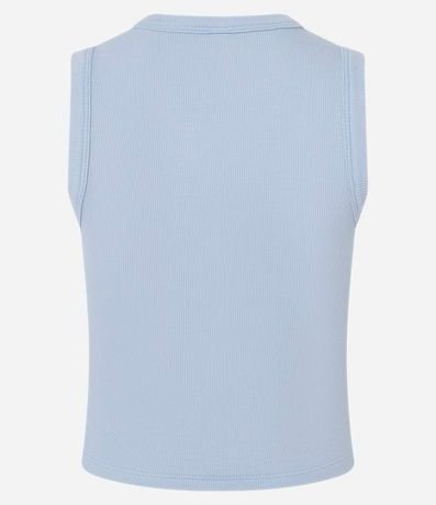 Blusa Cropped sin Manga en Ribana con Cuello Redondo 6