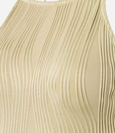 Vestido New Midi Frente Única en Jersey Texturizado con Breteles Finos 7