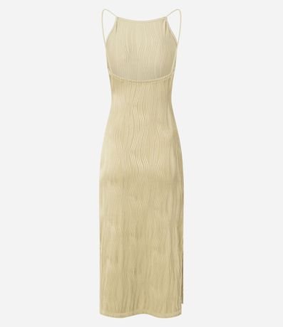 Vestido New Midi Frente Única en Jersey Texturizado con Breteles Finos 8